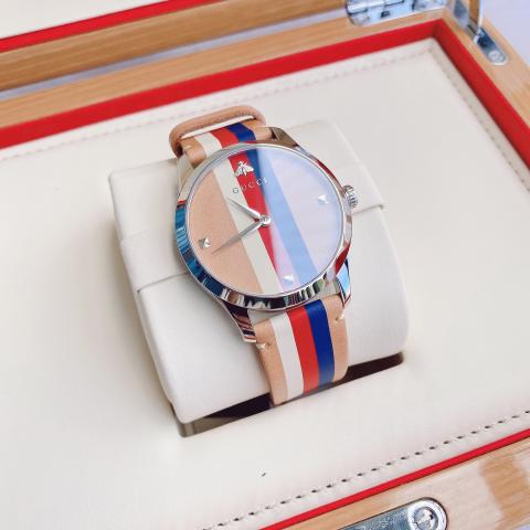  Shop Authentic Gucci G Timeless Quartz Brown Dial Brown Leather Strap Watch For Men - YA1264078 - Luxxuri