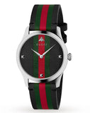  Shop Authentic Gucci G Timeless Quartz Black Dial Multicolored Black Leather Strap Watch For Men - YA1264079 - Luxxuri
