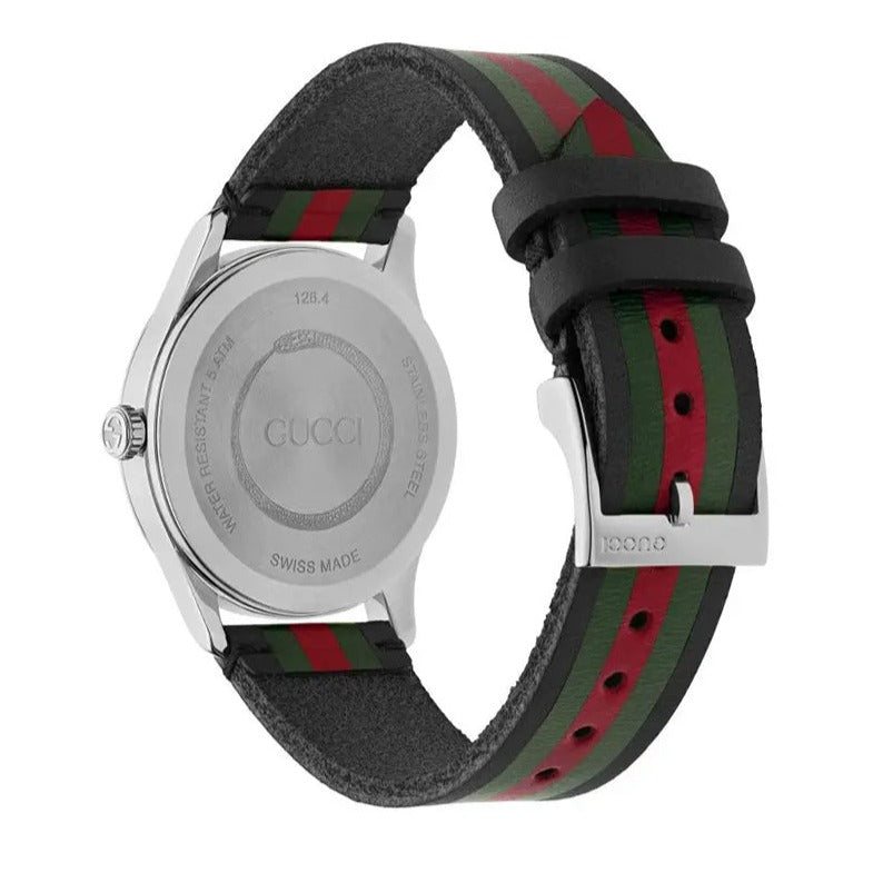  Shop Authentic Gucci G Timeless Quartz Black Dial Multicolored Black Leather Strap Watch For Men - YA1264079 - Luxxuri