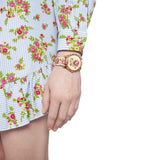  Shop Authentic Gucci G Timeless Floral Gold Dial White Leather Strap Watch For Women - YA1264084 - Luxxuri
