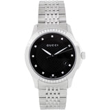  Shop Authentic Gucci G Timeless Diamonds Black Dial Silver Steel Strap Watch For Women - YA126408 - Luxxuri