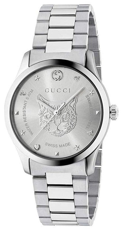  Shop Authentic Gucci G Timeless Silver Dial Silver Steel Strap Watch For Women - YA1264095 - Luxxuri