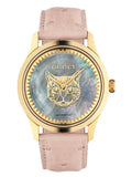  Shop Authentic Gucci G Timeless Skeleton 16K Gold Mother of Pearl Dial Pink Leather Strap Watch For Women - YA1264110 - Luxxuri