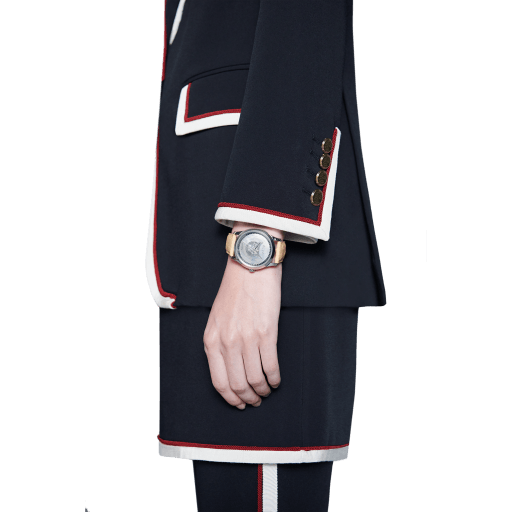 Gucci G Timeless Automatic Mother of Pearl Dial Brown Leather Strap Watch For Women - YA1264112