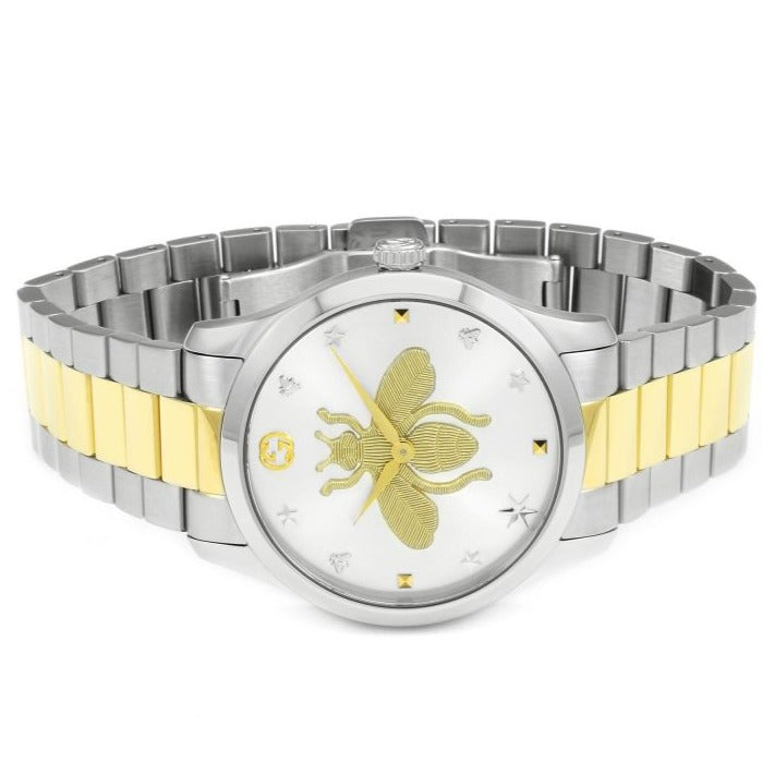  Shop Authentic Gucci G Timeless Silver Dial Two Tone Steel Strap Watch For Women - YA1264131 - Luxxuri