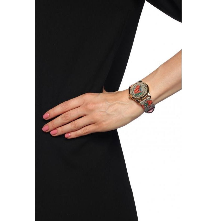  Shop Authentic Gucci G Timeless Brown Dial Brown Leather Strap Watch For Women - YA1264133 - Luxxuri