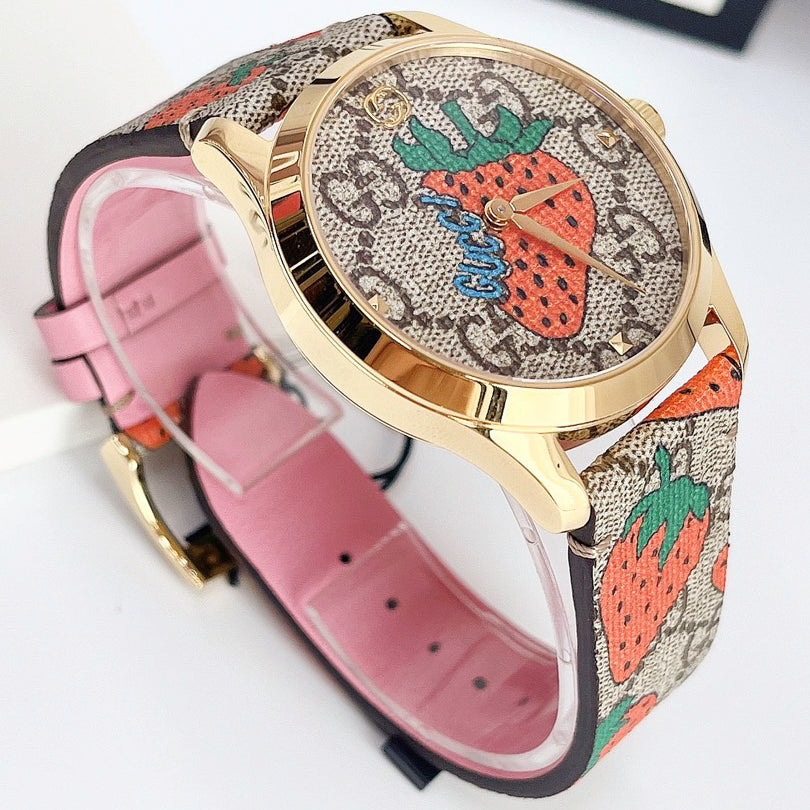  Shop Authentic Gucci G Timeless Brown Dial Brown Leather Strap Watch For Women - YA1264133 - Luxxuri