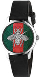  Shop Authentic Gucci G Timeless Quartz Green & Red Dial Black Leather Strap Watch For Men - YA1264149 - Luxxuri
