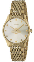  Shop Authentic Gucci G Timeless Quartz Silver Dial Gold Steel Strap Watch For Women - YA1264155 - Luxxuri