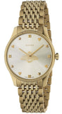  Shop Authentic Gucci G Timeless Quartz Silver Dial Gold Steel Strap Watch For Women - YA1264155 - Luxxuri