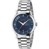  Shop Authentic Gucci G Timeless Blue Dial Silver Steel Strap Watch For Men - YA126440 - Luxxuri