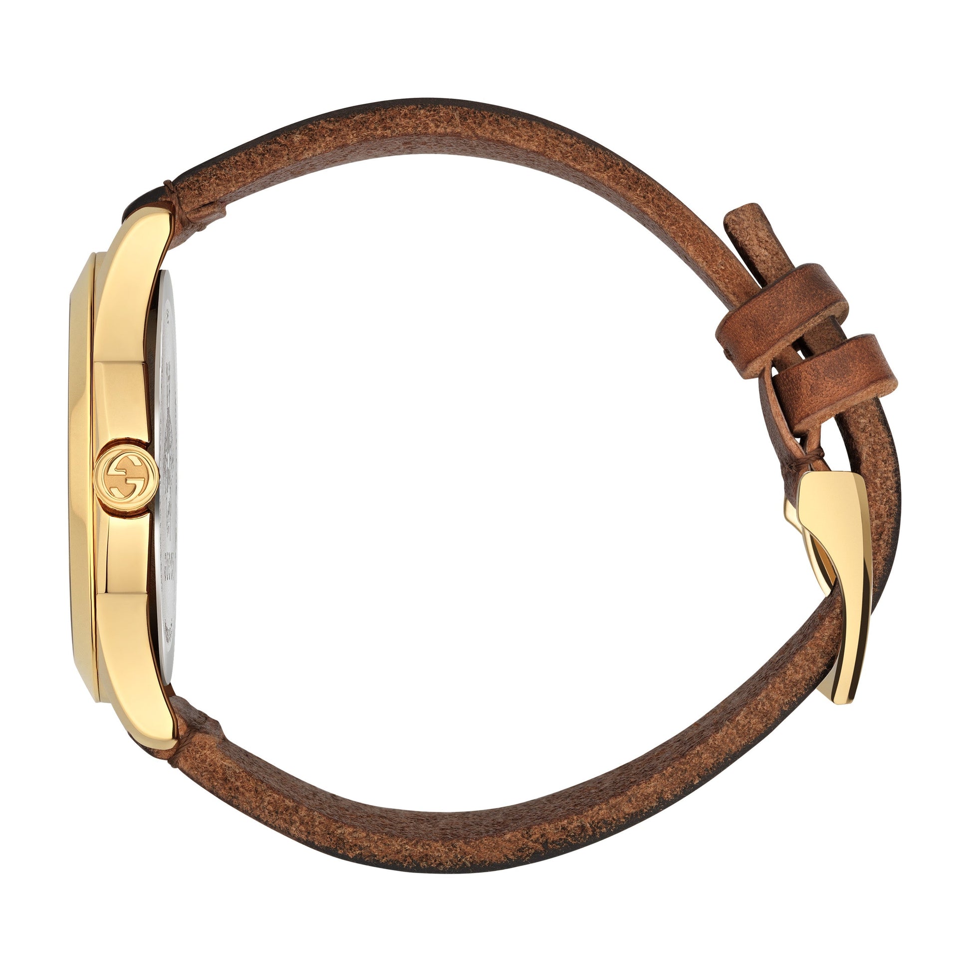  Shop Authentic Gucci G Timeless Quartz Two Tone Dial Brown Leather Strap Watch For Men - YA126451B - Luxxuri