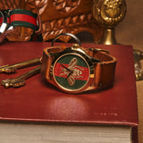  Shop Authentic Gucci G Timeless Quartz Green & Red Dial Brown Leather Strap Watch For Men - YA126451 - Luxxuri