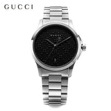  Shop Authentic Gucci G Timeless Black Dial Silver Steel Strap Watch For Men - YA126460 - Luxxuri