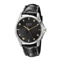  Shop Authentic Gucci G Timeless Automatic Black Dial Black Leather Strap Watch For Women - YA126469 - Luxxuri