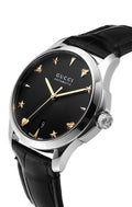  Shop Authentic Gucci G Timeless Automatic Black Dial Black Leather Strap Watch For Women - YA126469 - Luxxuri