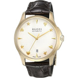  Shop Authentic Gucci G Timeless Silver Dial Brown Leather Strap Watch for Men - YA126470 - Luxxuri