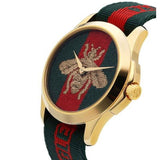  Shop Authentic Gucci Le Marche des Merveilles Green & Red Dial Green & Red NATO Strap Unisex Watch - YA126487 - Luxxuri