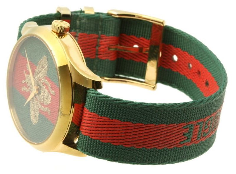  Shop Authentic Gucci G Timeless Quartz Green & Red Dial Green & Red NATO Strap Watch For Men - YA126487A - Luxxuri