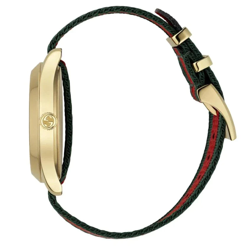  Shop Authentic Gucci G Timeless Quartz Green & Red Dial Green & Red NATO Strap Watch For Men - YA126487A - Luxxuri