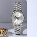 Shop Authentic Gucci G Timeless Quartz Silver Dial Silver Steel Strap Watch For Women - YA1265019 - Luxxuri