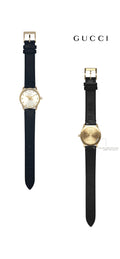  Shop Authentic Gucci G Timeless Quartz Silver Dial Black Leather Strap Watch For Women - YA1265023 - Luxxuri