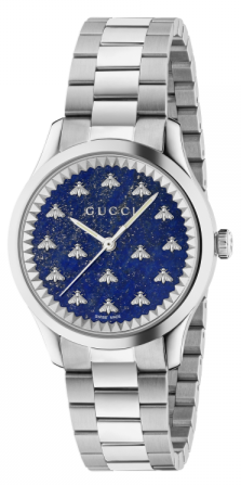  Shop Authentic Gucci G Timeless Quartz Blue Dial Silver Steel Strap Watch for Women - YA1265043 - Luxxuri