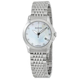  Shop Authentic Gucci G Timeless Diamonds Mother of Pearl Dial Silver Steel Strap Watch For Women - YA126504 - Luxxuri