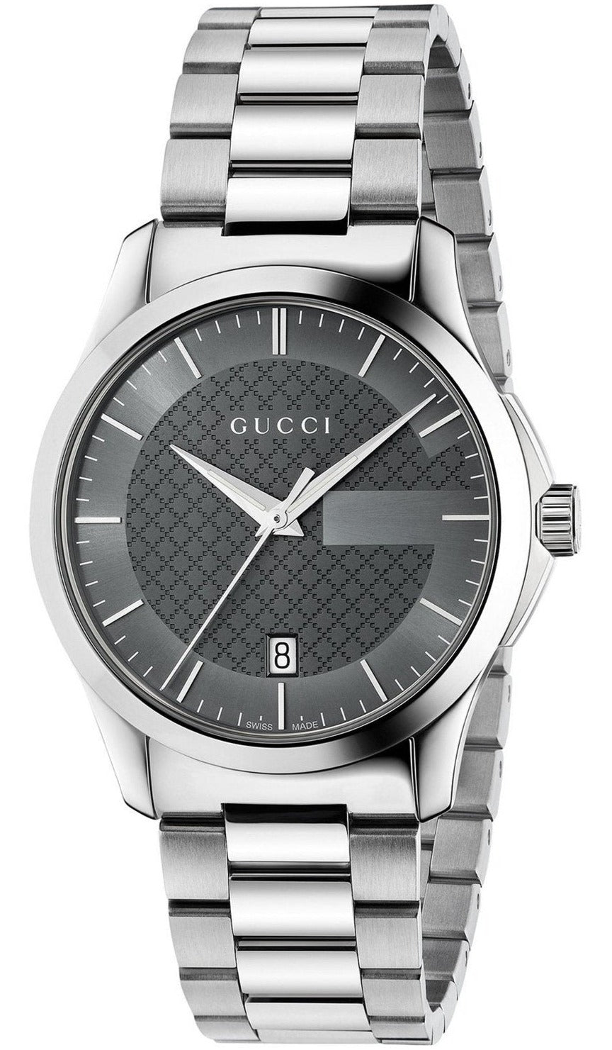  Shop Authentic Gucci G Timeless Grey Dial Silver Steel Strap Watch For Women - YA126522 - Luxxuri
