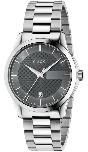  Shop Authentic Gucci G Timeless Grey Dial Silver Steel Strap Watch For Women - YA126522 - Luxxuri