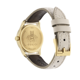  Shop Authentic Gucci G Timeless Quartz White Dial White Leather Strap Watch For Women - YA126580A - Luxxuri