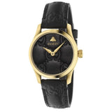  Shop Authentic Gucci G Timeless Quartz Black Dial Black Leather Strap Watch For Women - YA126581A - Luxxuri