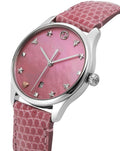  Shop Authentic Gucci G-Timeless Pink Mother of Pearl Dial Pink Leather Strap Watch For Women - YA126586 - Luxxuri