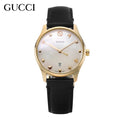  Shop Authentic Gucci G-Timeless Mother of Pearl Dial Black Leather Strap Watch For Women - YA126589 - Luxxuri