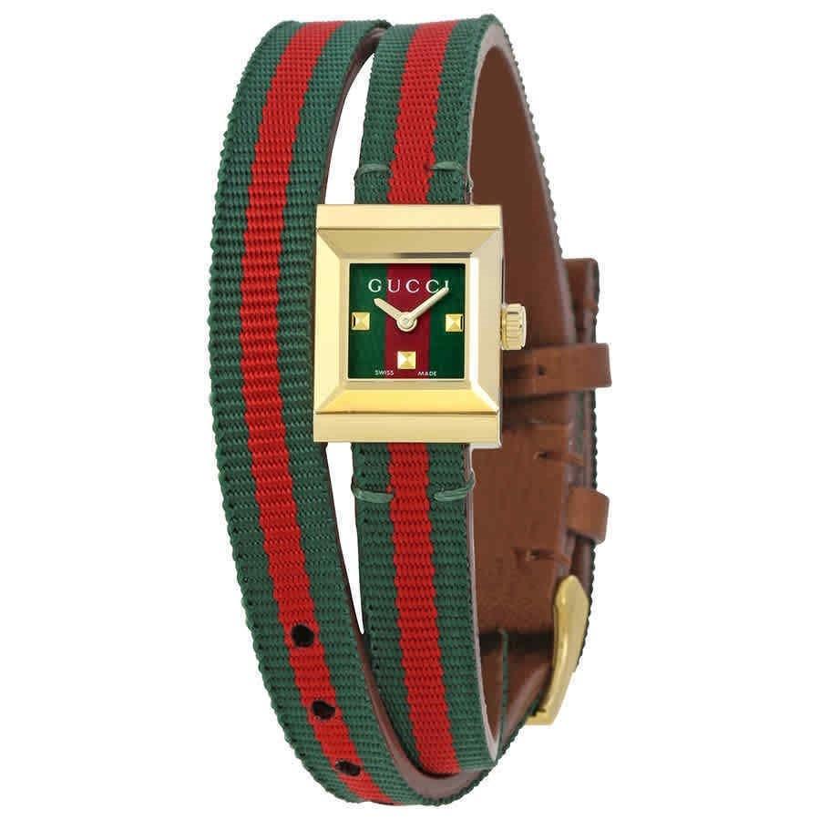  Shop Authentic Gucci G-Frame Multicolored Red and Green Dial Watch For Women - YA128527 - Luxxuri