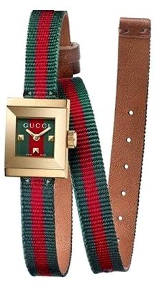  Shop Authentic Gucci G-Frame Multicolored Red and Green Dial Watch For Women - YA128527 - Luxxuri