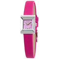  Shop Authentic Gucci G-Frame Square Fuchsia Mother of Pearl Dial Fuchsia Leather Strap Watch For Women - YA128533 - Luxxuri