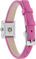  Shop Authentic Gucci G-Frame Square Fuchsia Mother of Pearl Dial Fuchsia Leather Strap Watch For Women - YA128533 - Luxxuri
