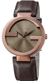 Shop Authentic Gucci Interlocking Iconic Brown Dial Brown Leather Strap Watch For Women - YA133207 - Luxxuri