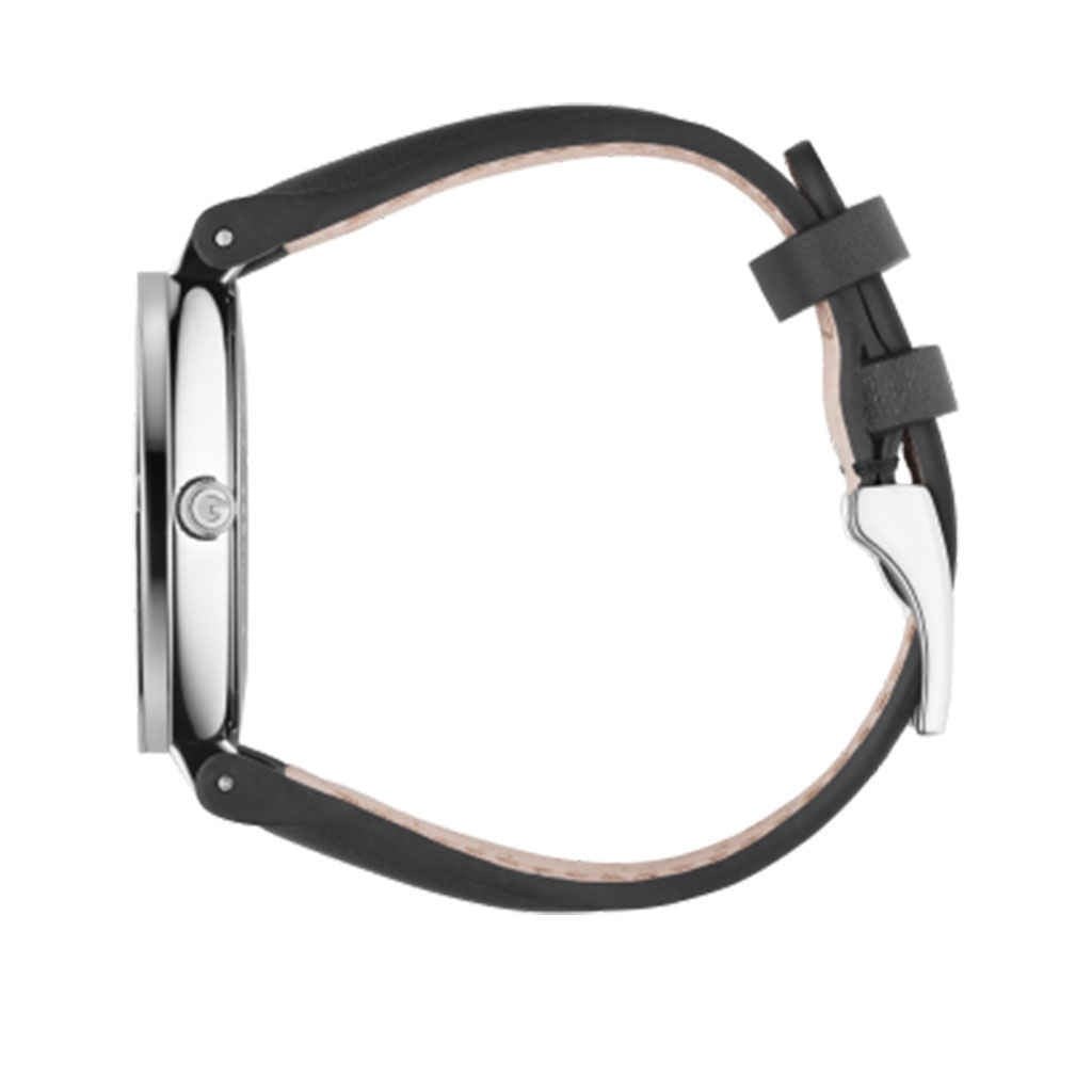 Gucci G Interlocking Black Dial Black Leather Strap Watch For Women - YA133301