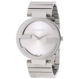  Shop Authentic Gucci G Interlocking Silver Dial Silver Steel Strap Watch For Women - YA133308 - Luxxuri