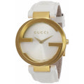  Shop Authentic Gucci Interlocking Latin Grammy Special Edition Gold Watch For Women - YA133313 - Luxxuri