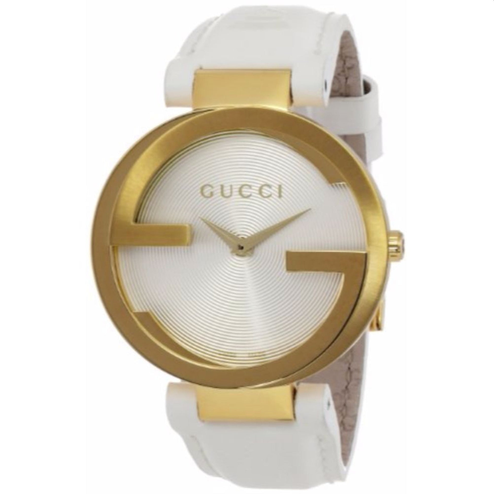  Shop Authentic Gucci Interlocking Latin Grammy Special Edition Gold Watch For Women - YA133313 - Luxxuri
