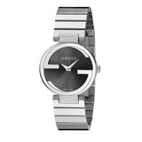  Shop Authentic Gucci Interlocking G Quartz Black Dial Black Steel Strap Watch For Women - YA133502 - Luxxuri