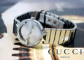  Shop Authentic Gucci G Interlocking Silver Dial Silver Steel Strap Watch For Women - YA133503 - Luxxuri