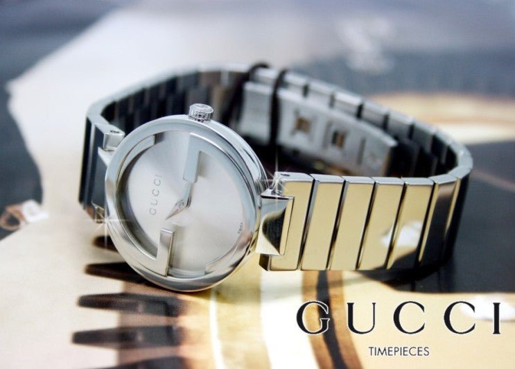  Shop Authentic Gucci G Interlocking Silver Dial Silver Steel Strap Watch For Women - YA133503 - Luxxuri
