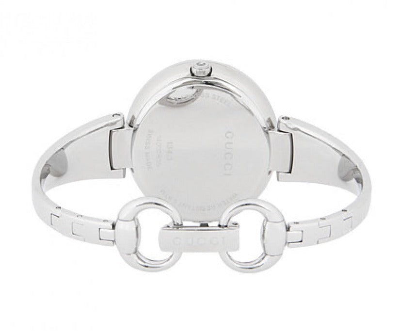  Shop Authentic Gucci Guccissima Diamonds Mother of Pearl Dial Silver Steel Strap Watch For Women - YA134303 - Luxxuri