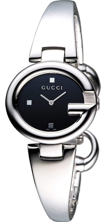  Shop Authentic Gucci Guccisima Quartz Black Dial Silver Steel Strap Watch For Women - YA134501 - Luxxuri