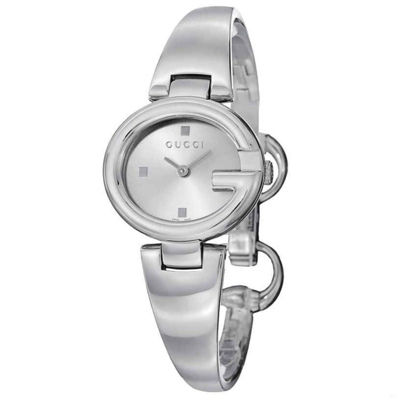  Shop Authentic Gucci Guccissima Quartz Silver Dial Silver Steel Strap Watch For Women - YA134502 - Luxxuri