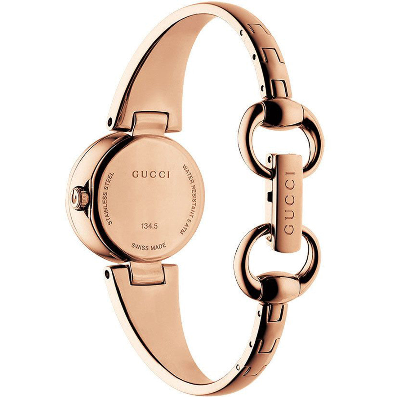 Shop Authentic Gucci Guccissima Collection Quartz Black Dial Rose Gold Steel Strap Watch For Women - YA134509 - Luxxuri